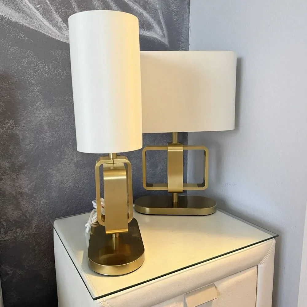 Ikea UPPVIND Table lamp, brass plated/white 19 